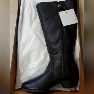 Black Wide Calf Boots Size 8.5